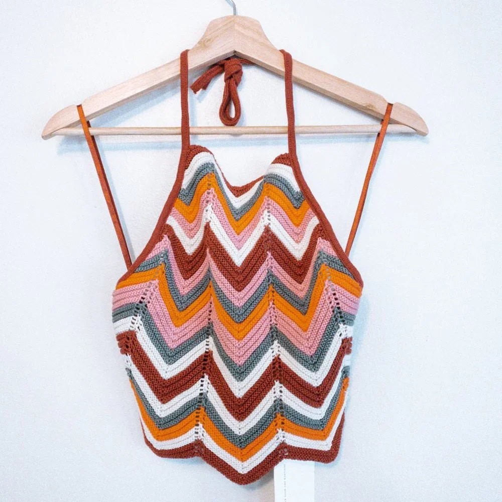 Crochet Halter Top - Retro Rainbow - Picture 5 of 8